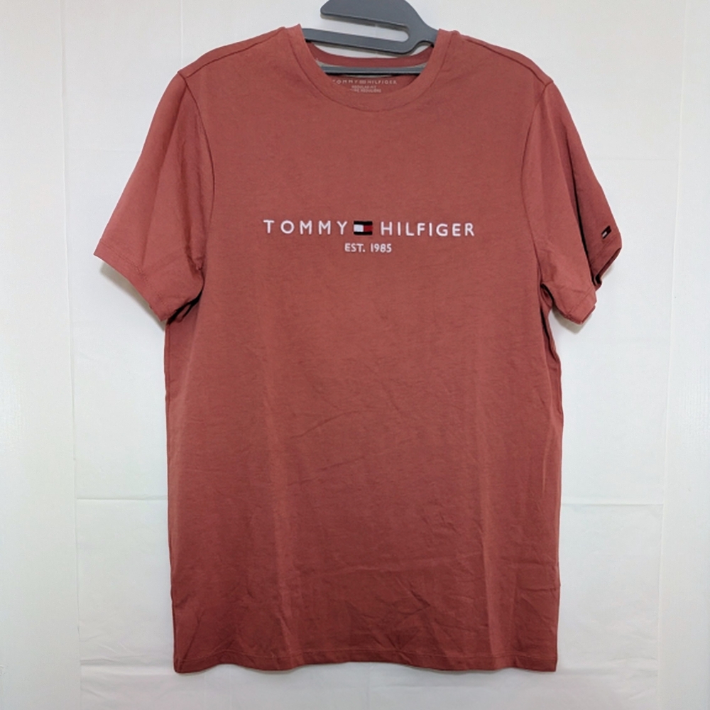 Tommy Hilfiger Men's Brick Red Embroidered Tee